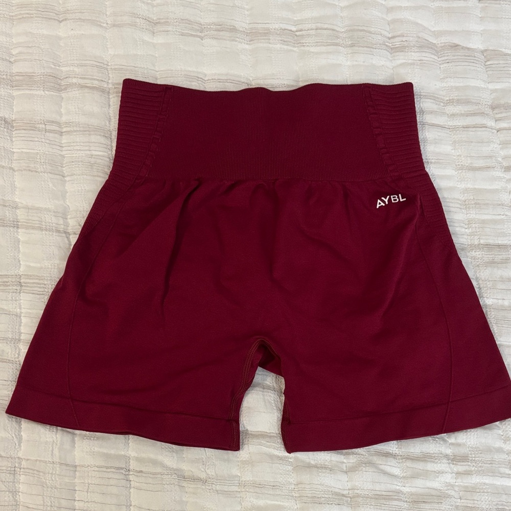 AYBL Deep Red High-Rise Shorts